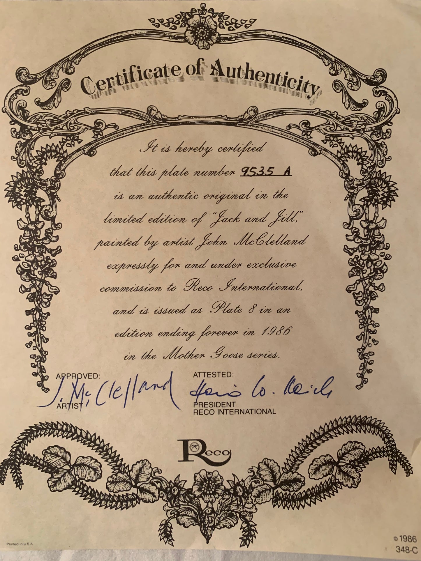 Vintage Jack and Jill plate