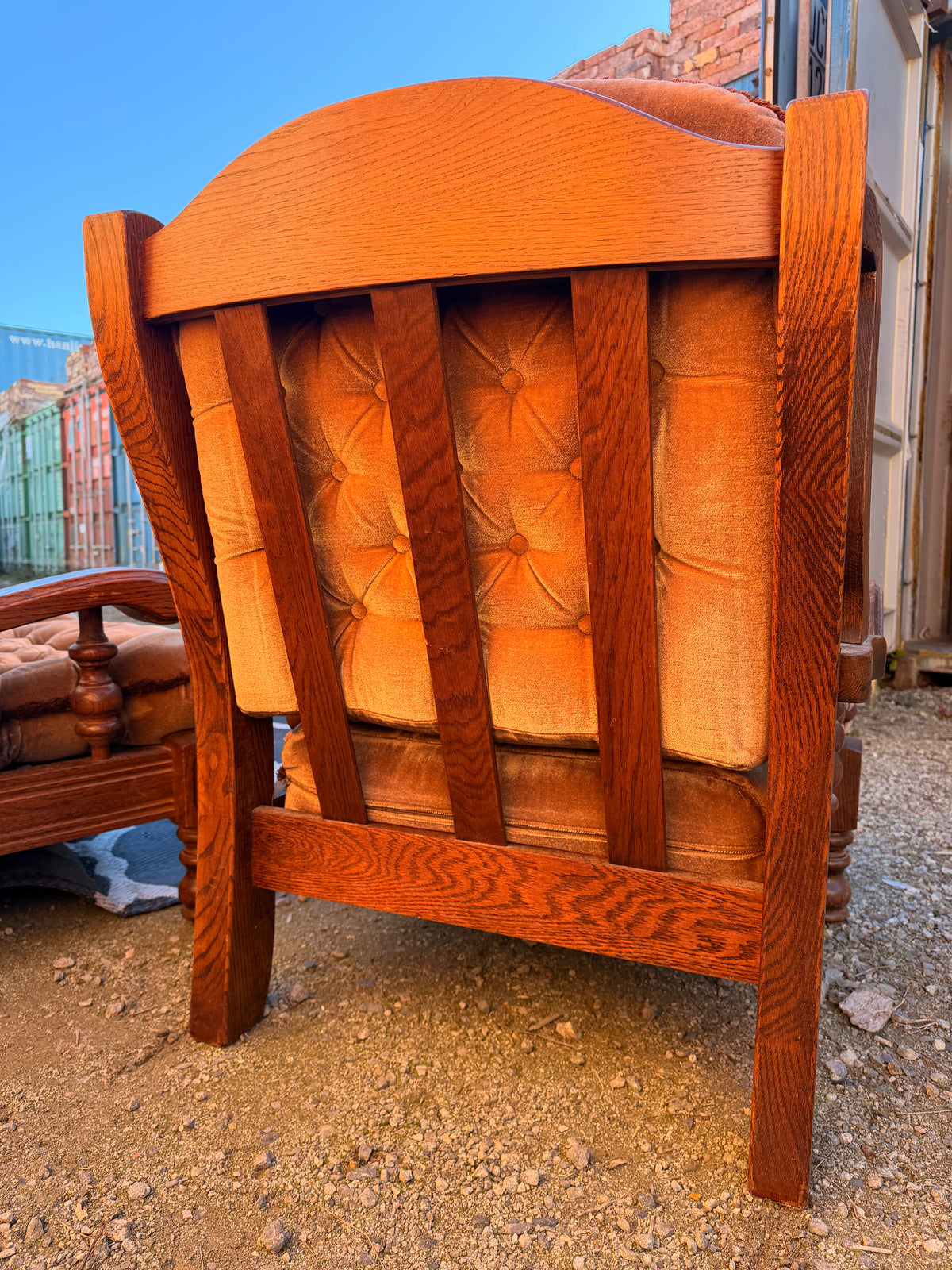 3 Piece Solid Wood Lumbar Support Couch Set