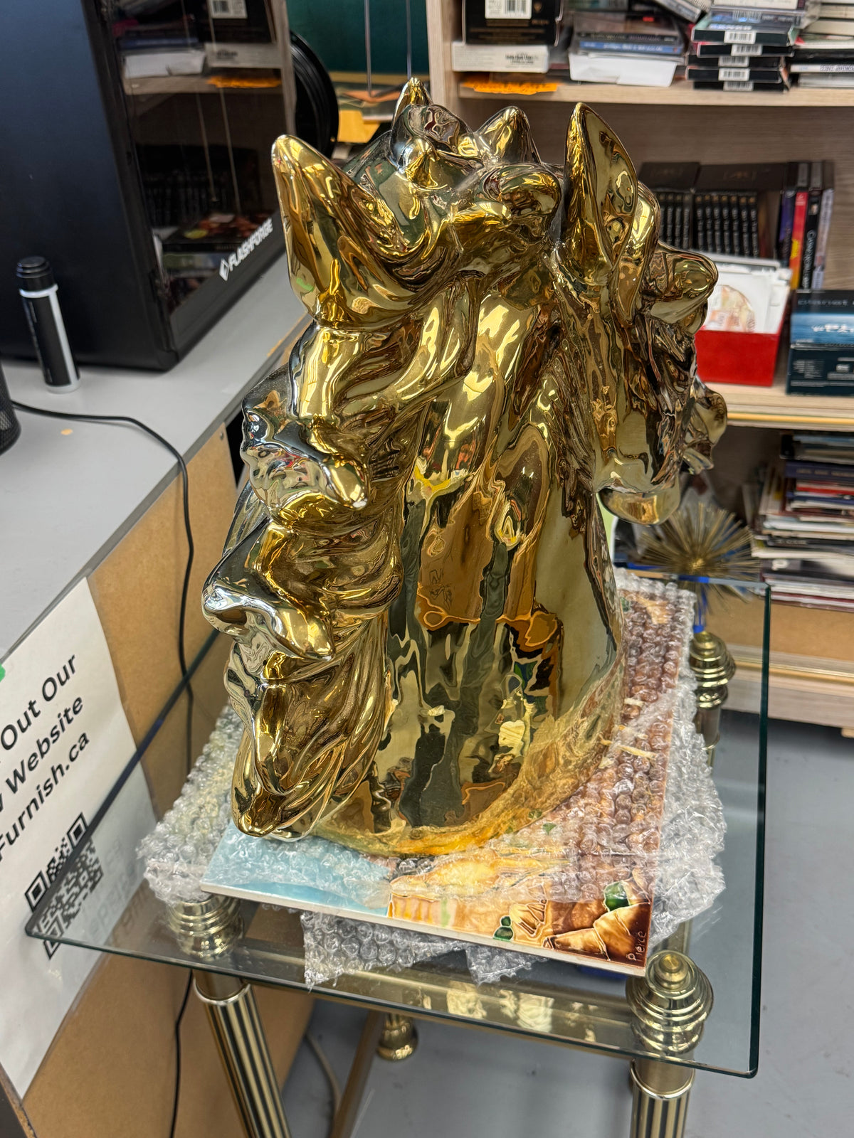 Gold Ceramic Horse