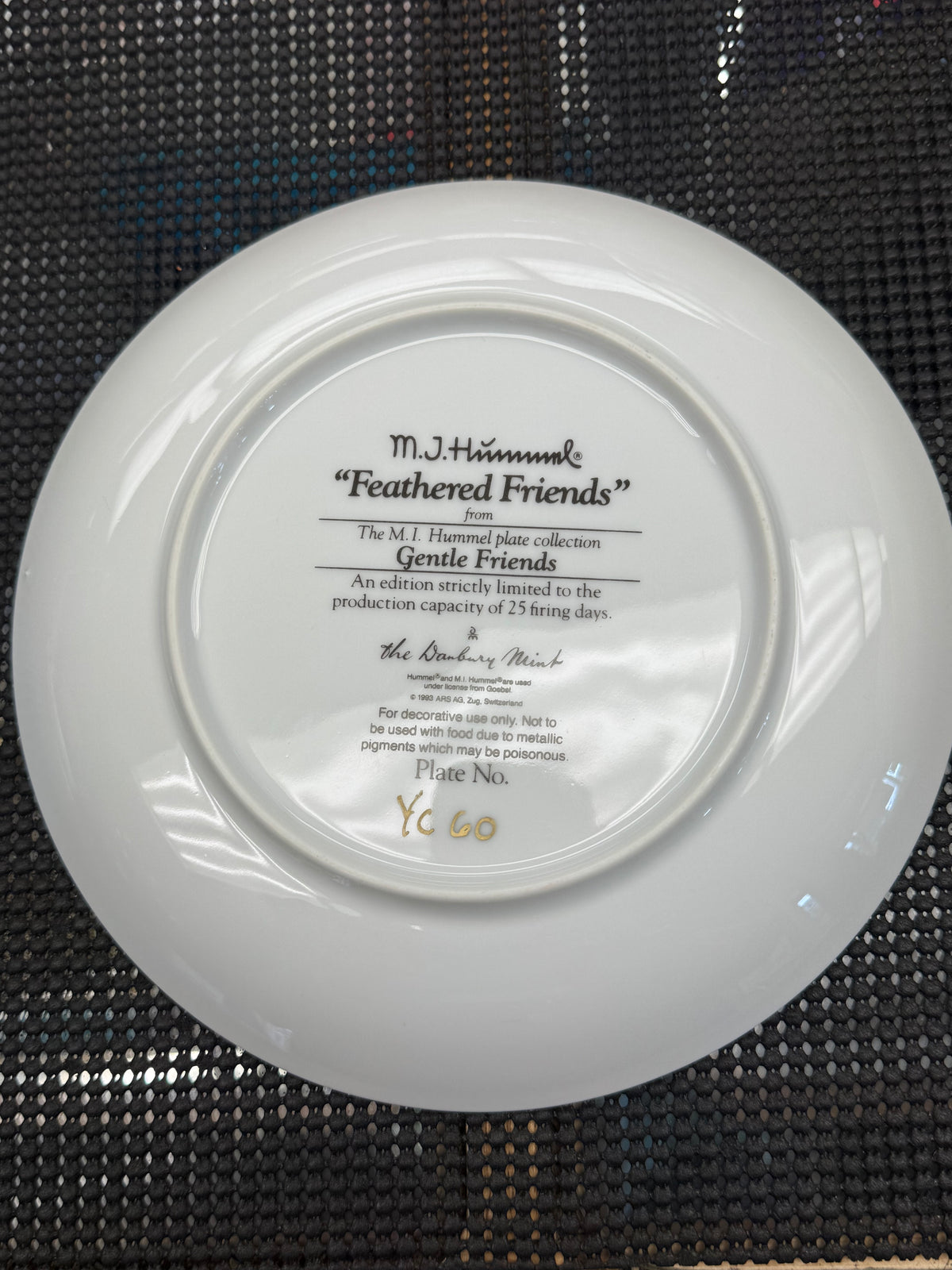 "Feathered Friends" - M.J. Hummel Decorative Plate Collection - Gentle Friends