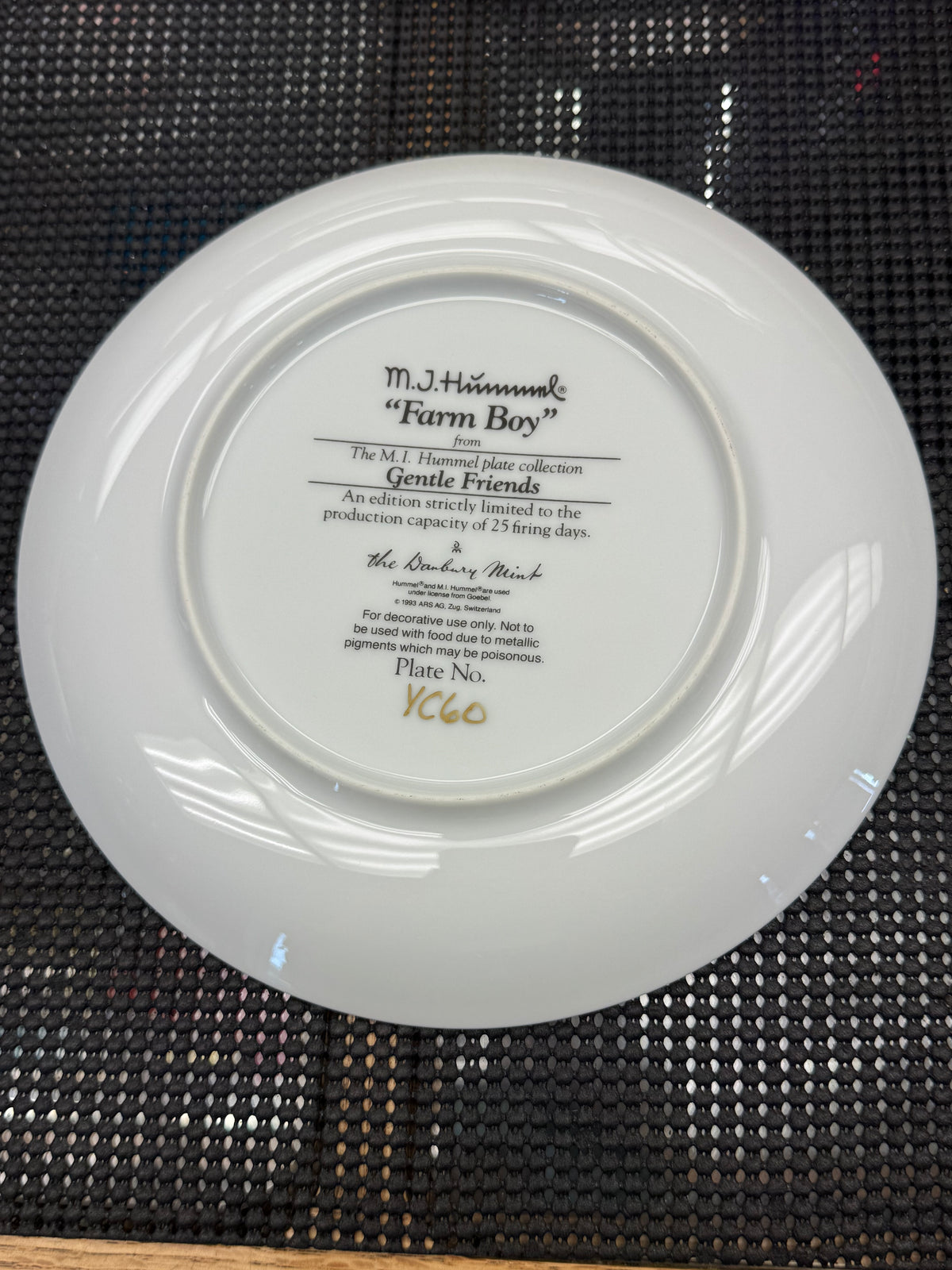"Farm Boy" - M.J. Hummel Decorative Plate Collection - Gentle Friends