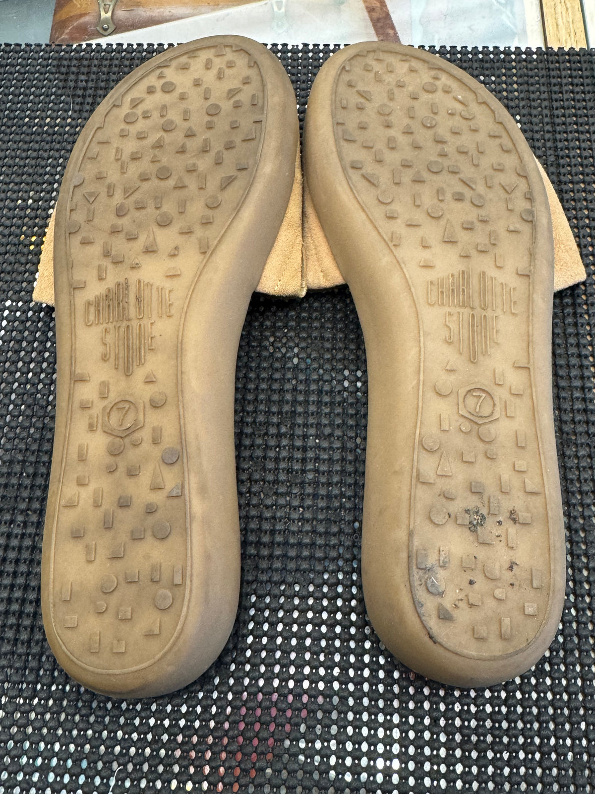 Women's Shoes - Size 7 - Charlotte Stone Suede Slides
