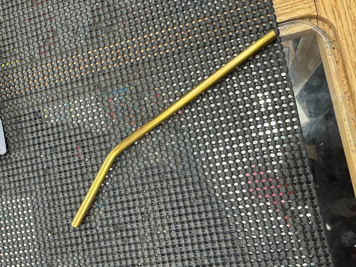 7" Gold Coloured Metal Drinking Straw