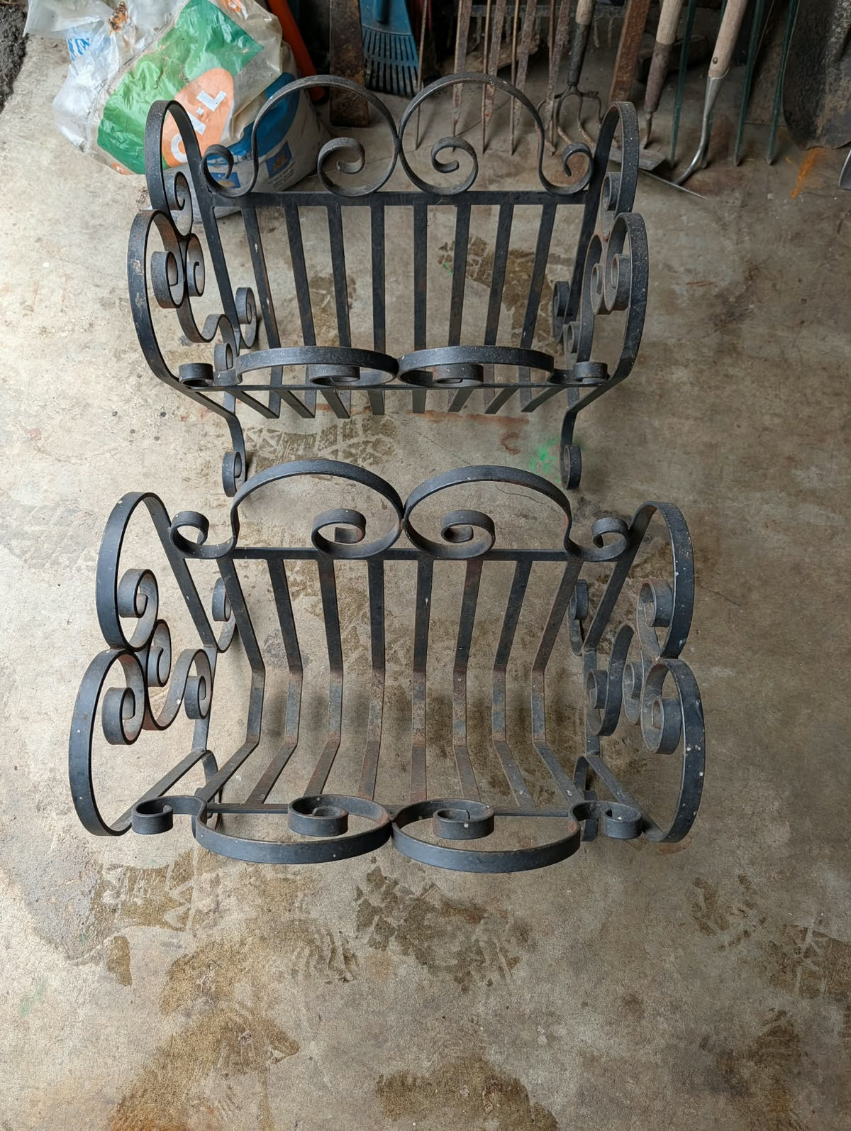Black Wrought Iron Firewood Holder