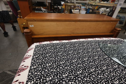 Queen Oak panel bed by Keller