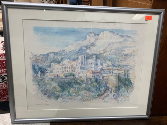 Painting of Castle on a mountainside