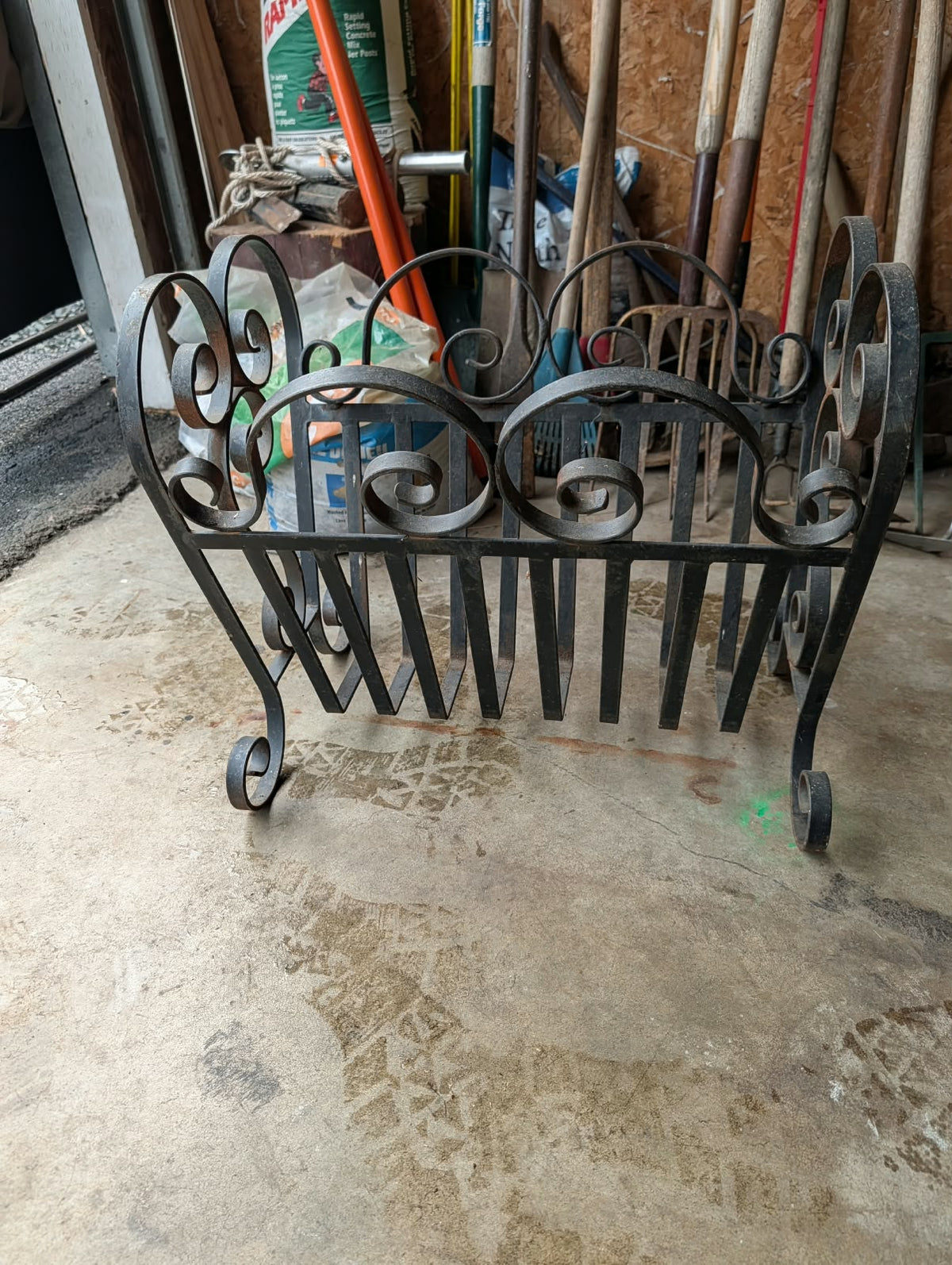 Black Wrought Iron Firewood Holder