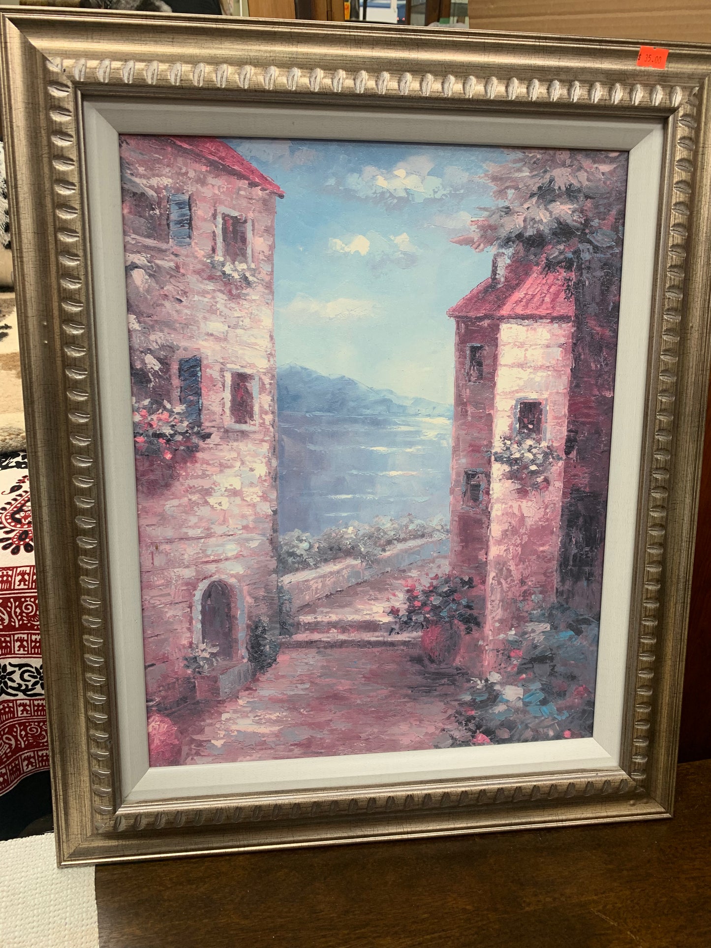 Village with a view painting