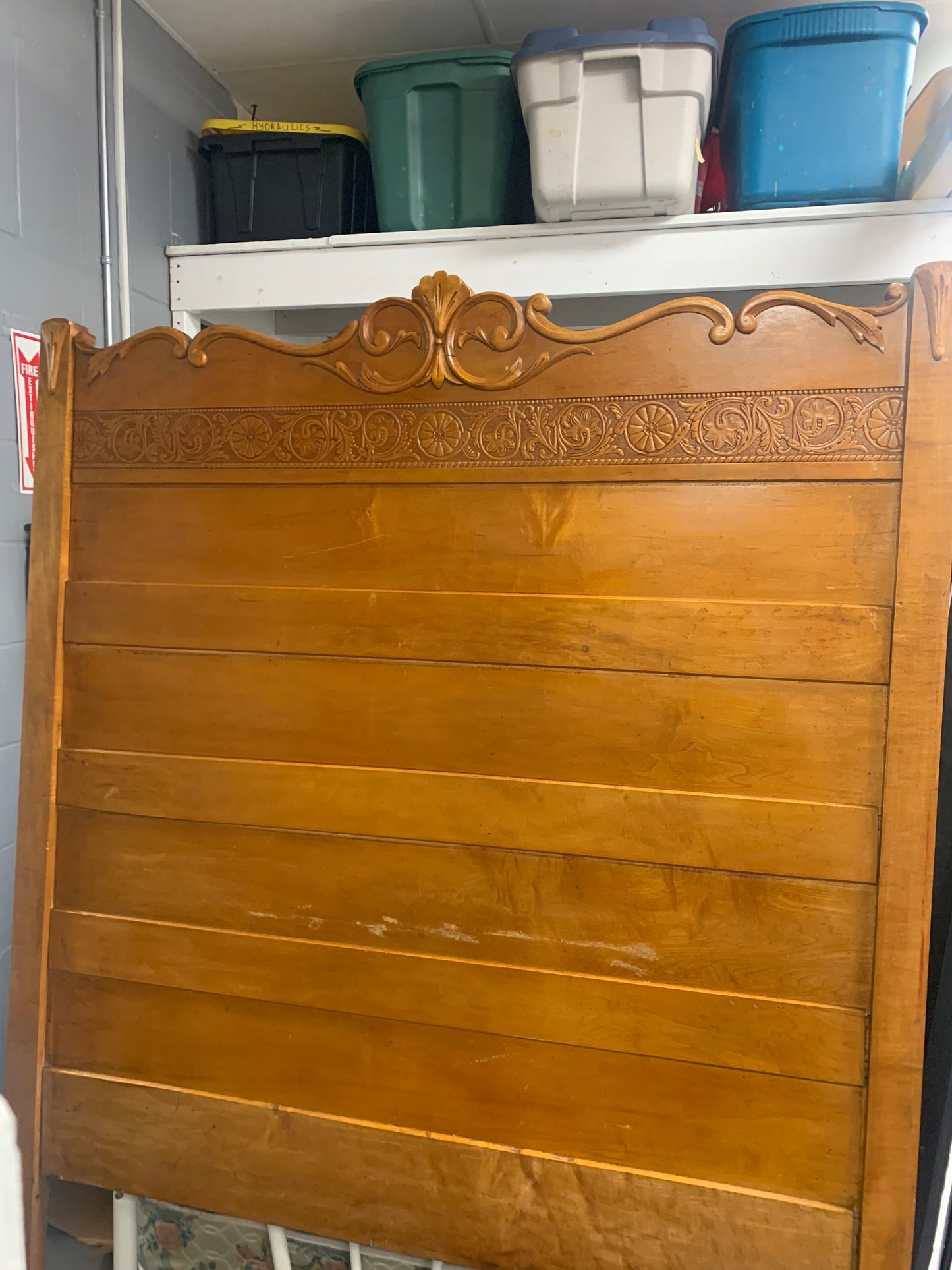 Doubled sized chestnut headboard