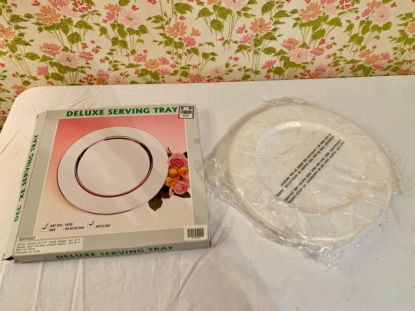 4 piece deluxe serving tray set