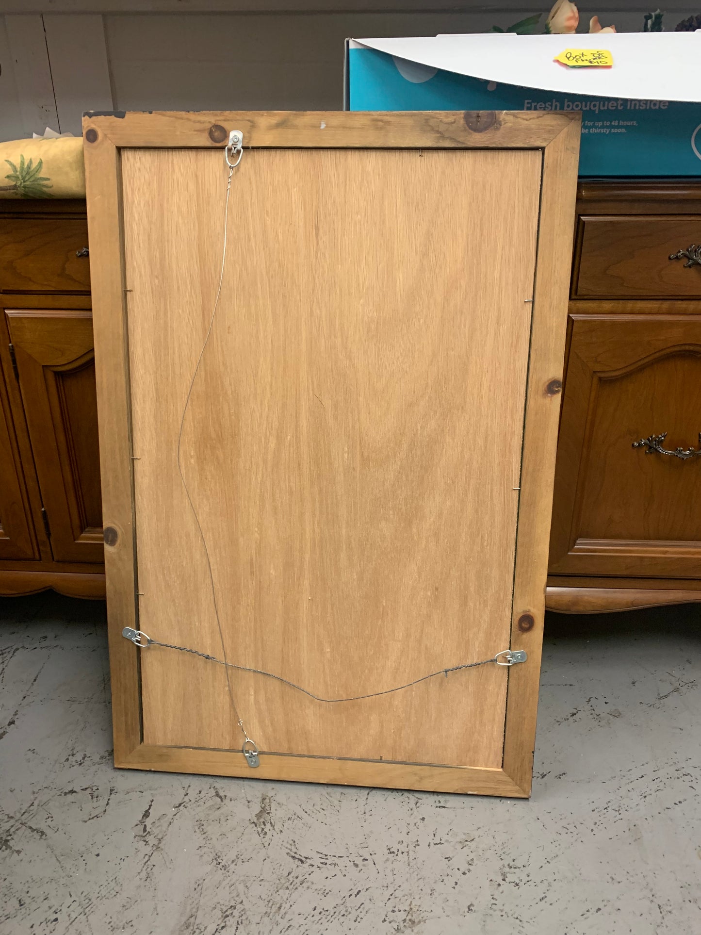 Rectangular mirror with solid black frame