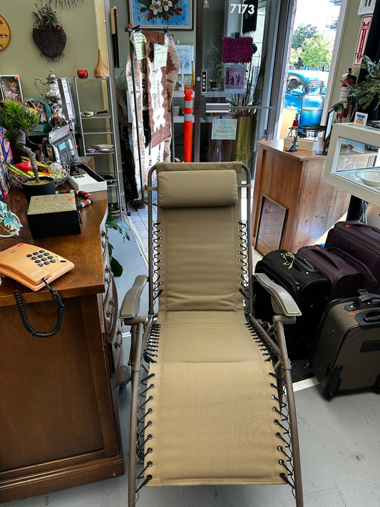 Beige and Brown Sling Chair