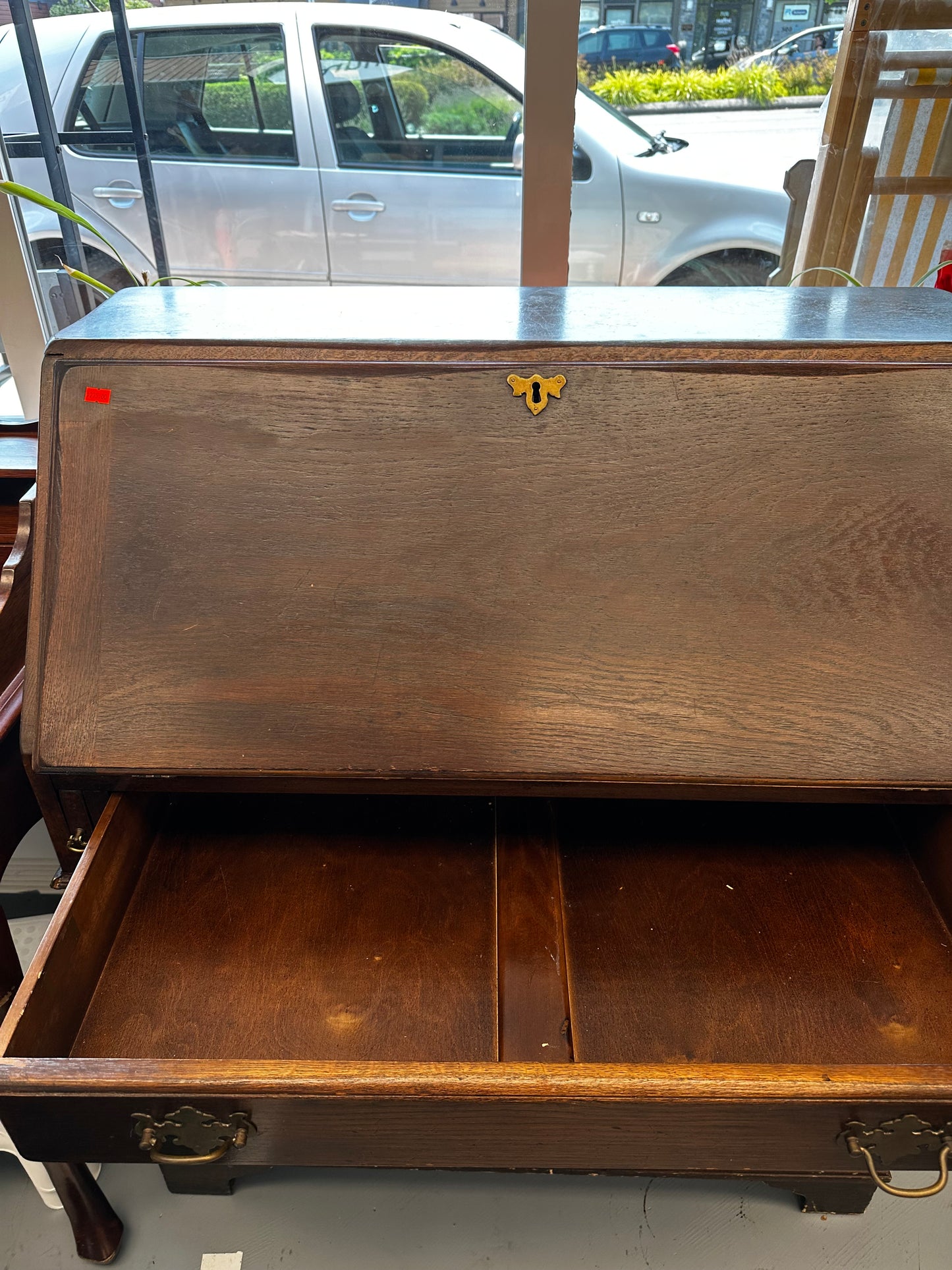 Solid Wood Four Drawer Secretary Desk