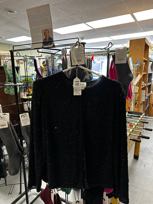 Jessica Black Beaded Evening Jacket