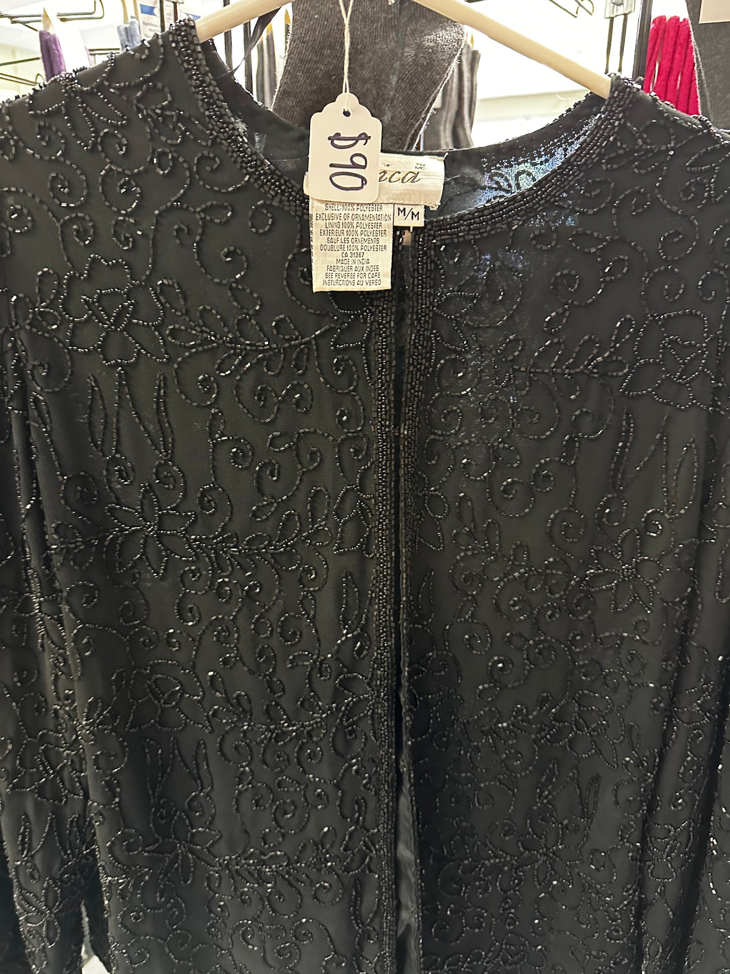 Jessica Black Beaded Evening Jacket
