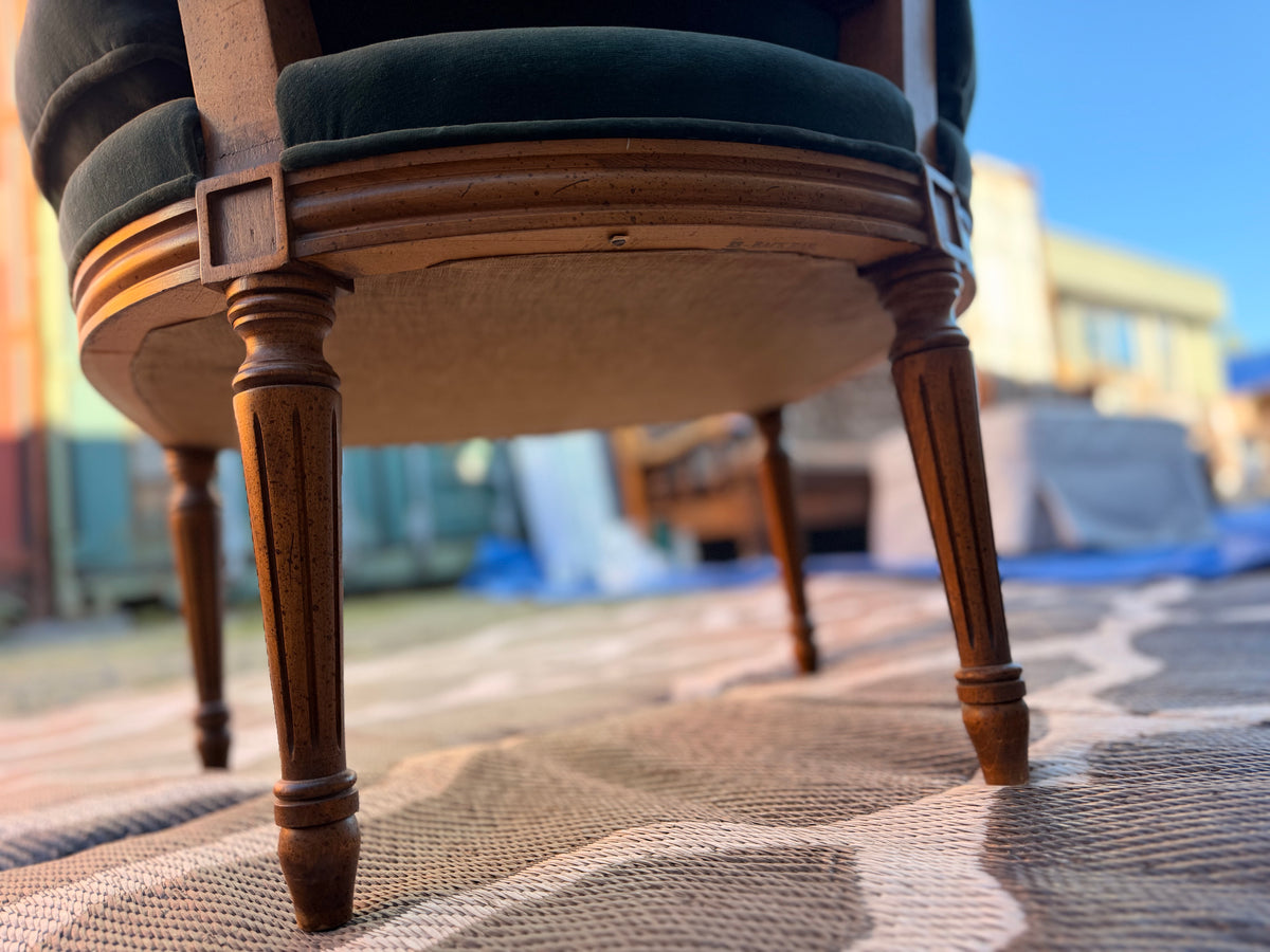 Green Vintage Velvet Dressing Room Chair