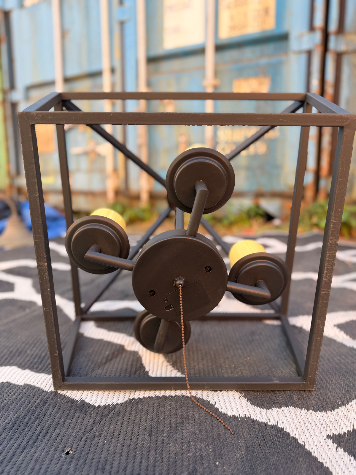 Metal Geometric Candelabra Chandelier Battery Operated