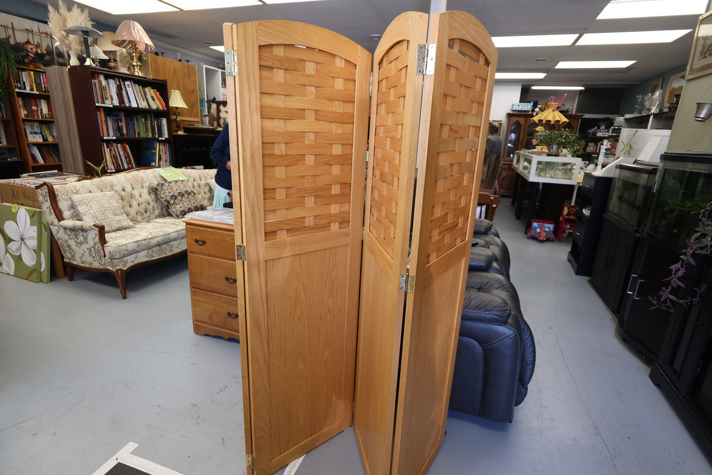Light Wood Folding Room Divider