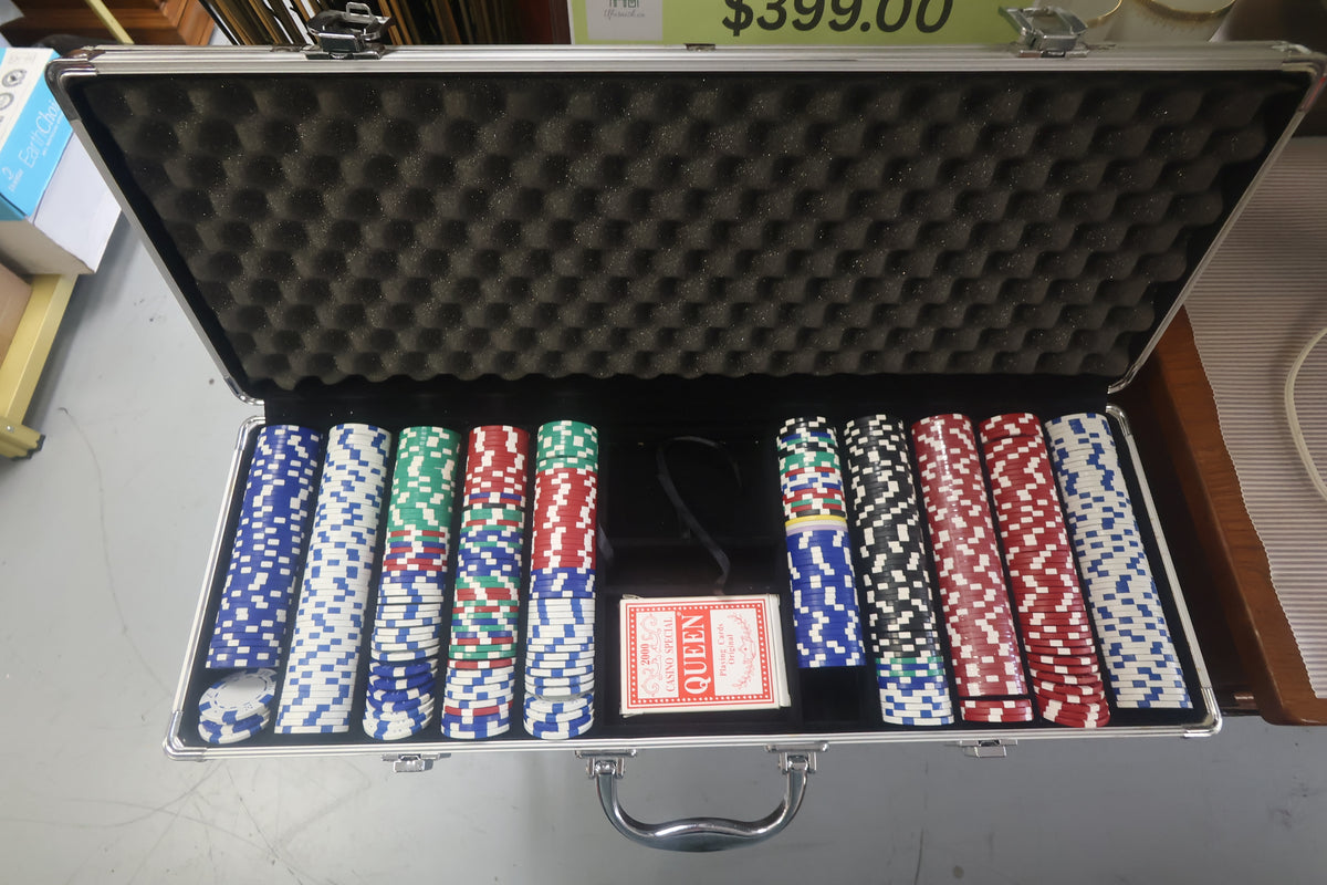 Poker set with aluminium case