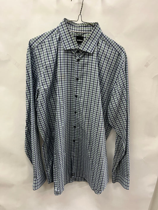 Mens XL 17 Cotton short, Long Sleeve, Button Up