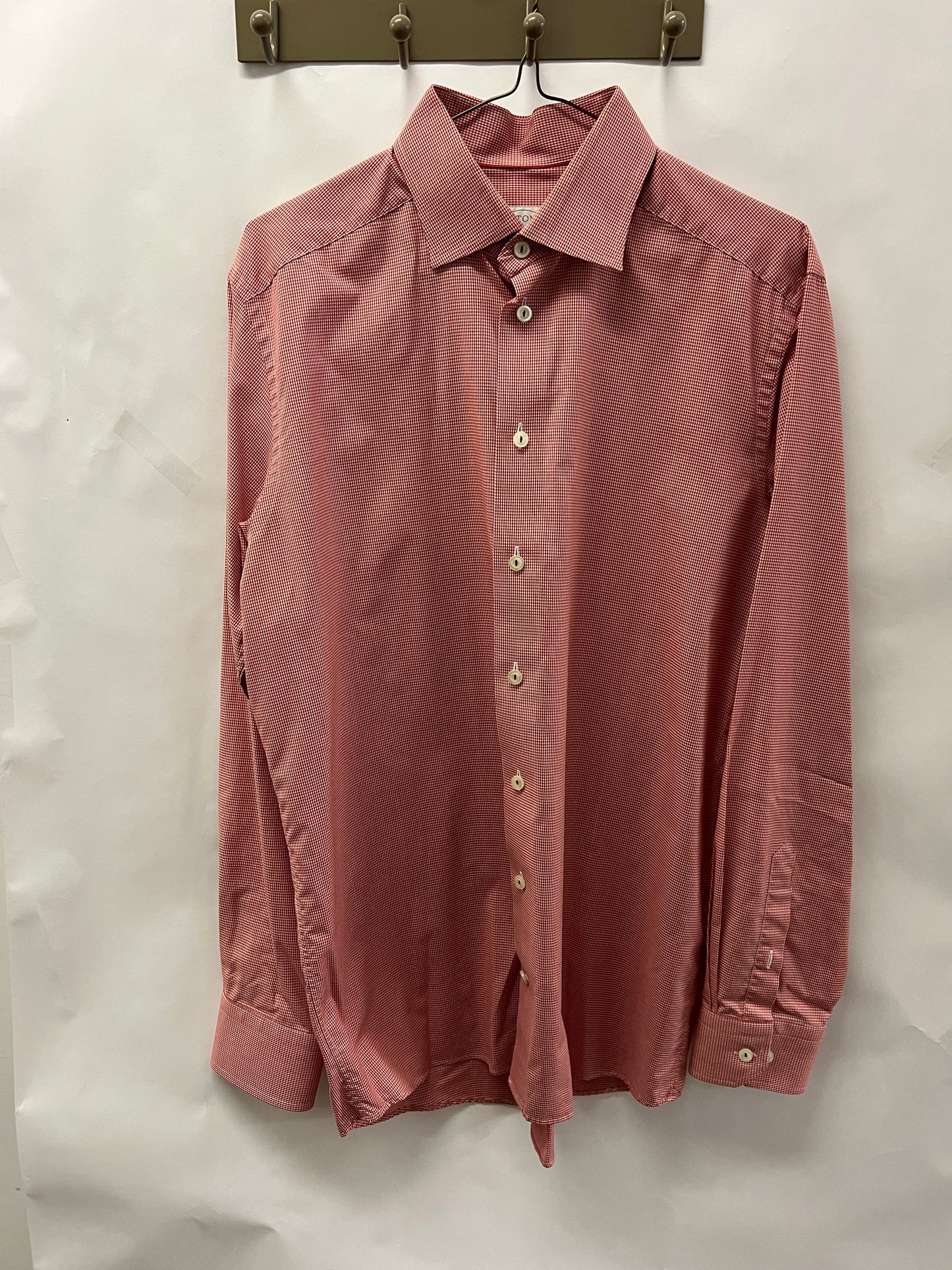 Men's M 15 3/4 Cotton Shirt, Long Sleeve, Button up
