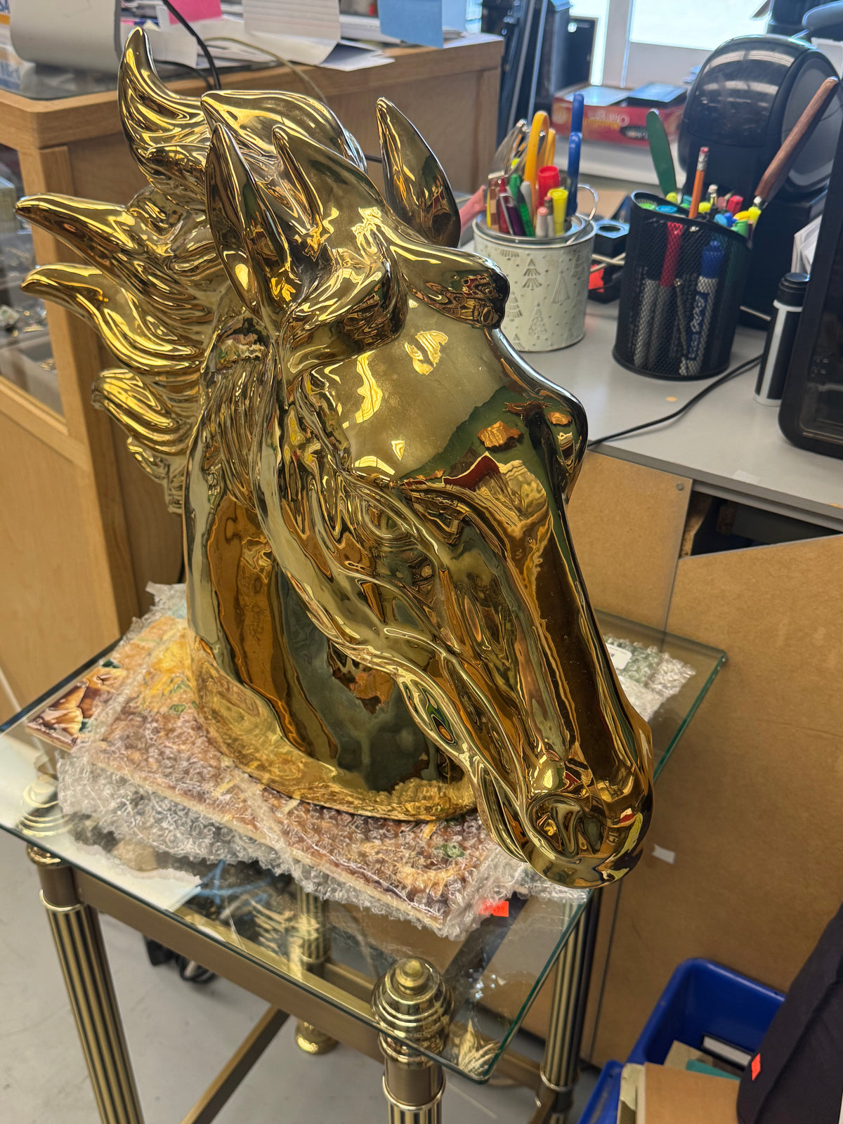 Gold Ceramic Horse