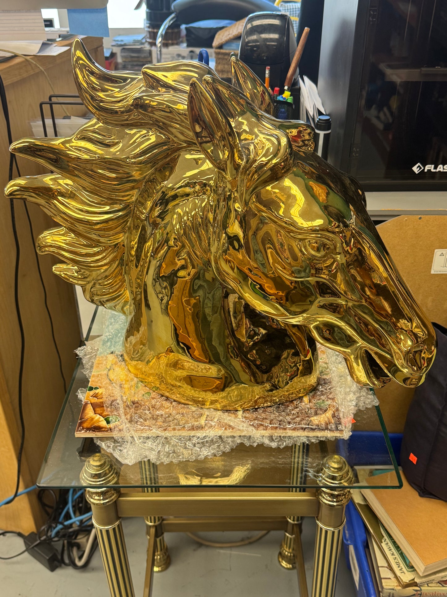 Gold Ceramic Horse
