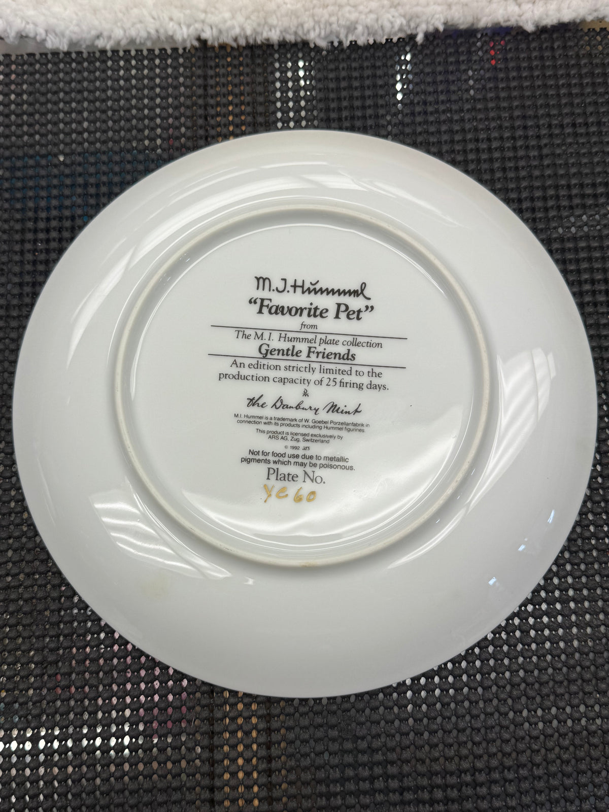 "Favorite Pet" - M.J. Hummel Decorative Plate Collection - Gentle Friends