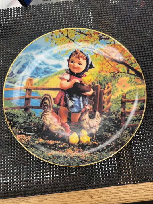 "Feeding Time" - M.J. Hummel Decorative Plate Collection - Gentle Friends