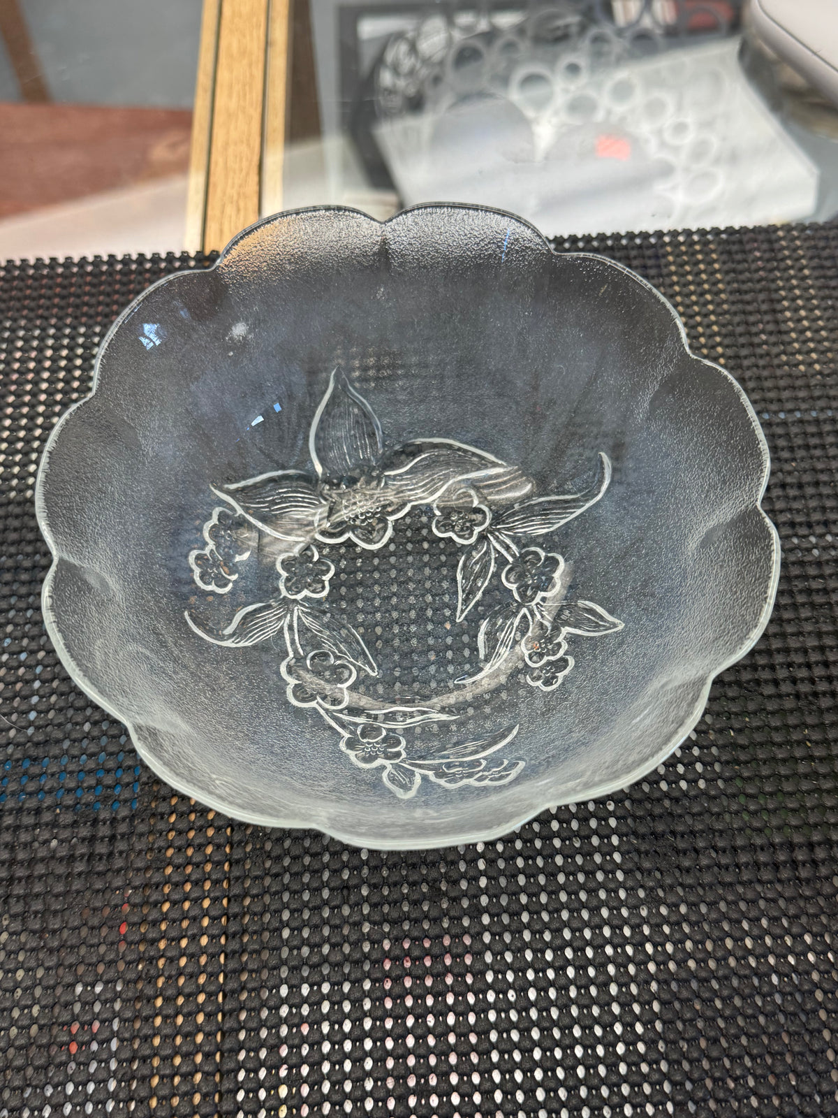 Glass Floral Bowl