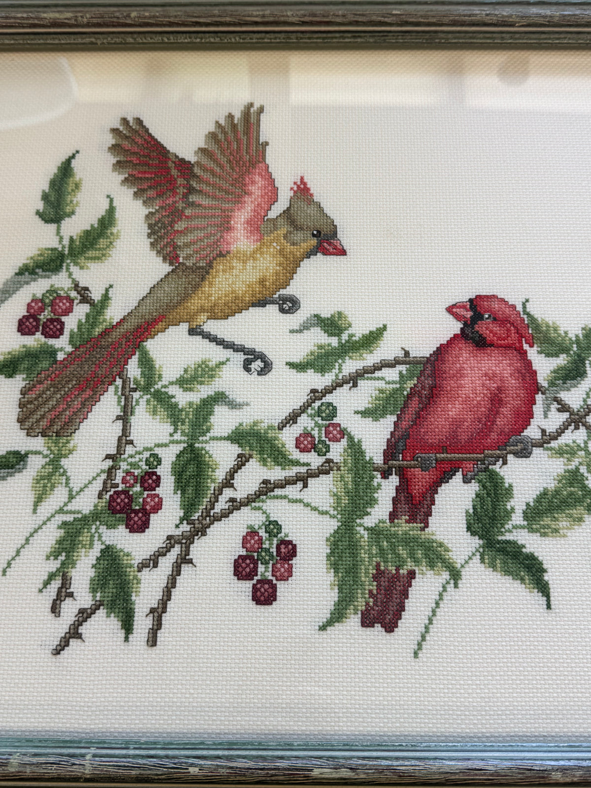 Cross Stitched Cardinals