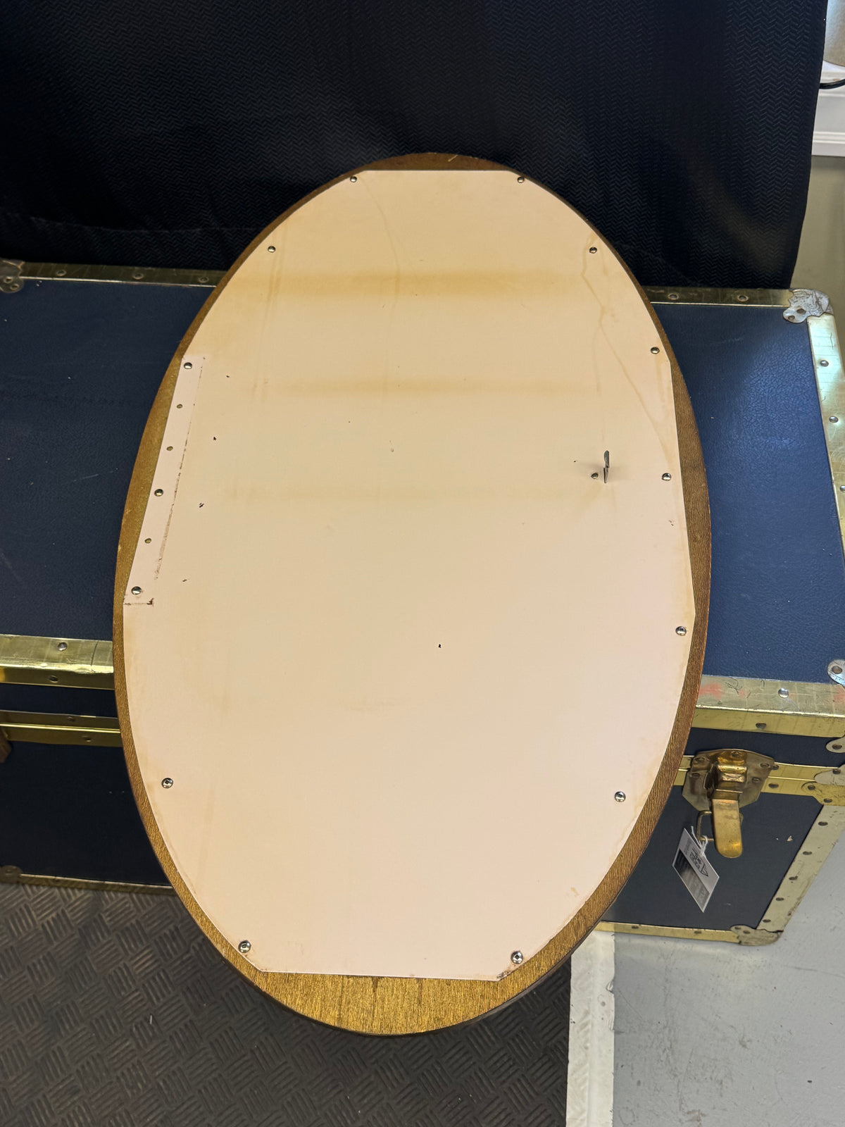 Oval Mirror With Carved Wood Frame