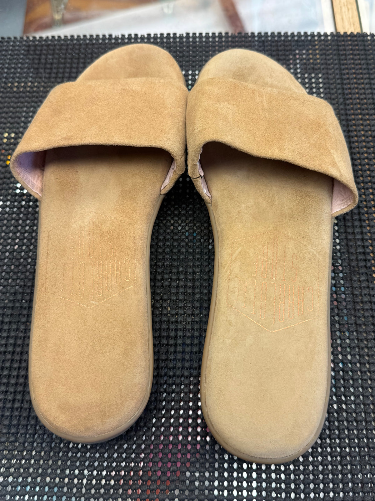 Women's Shoes - Size 7 - Charlotte Stone Suede Slides