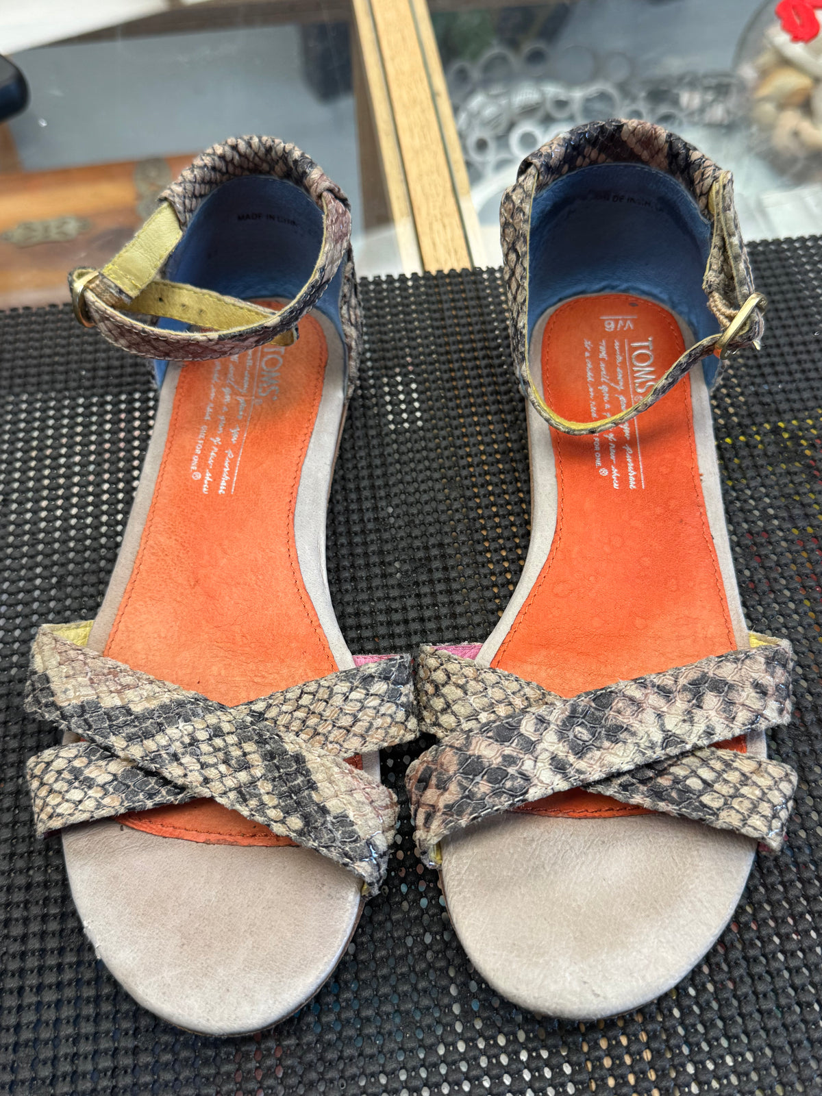 Women's Shoes - 6 US Tom's Snakeskin Sandals
