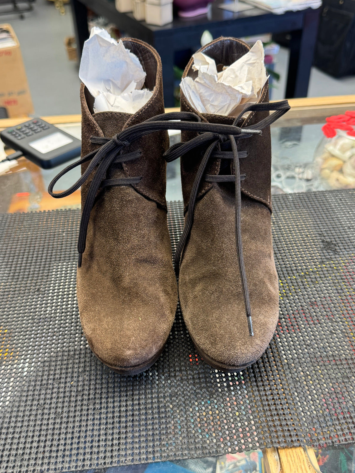 Women's Shoes - 6 US Enjoy by Lugani Brown Suede Wedge