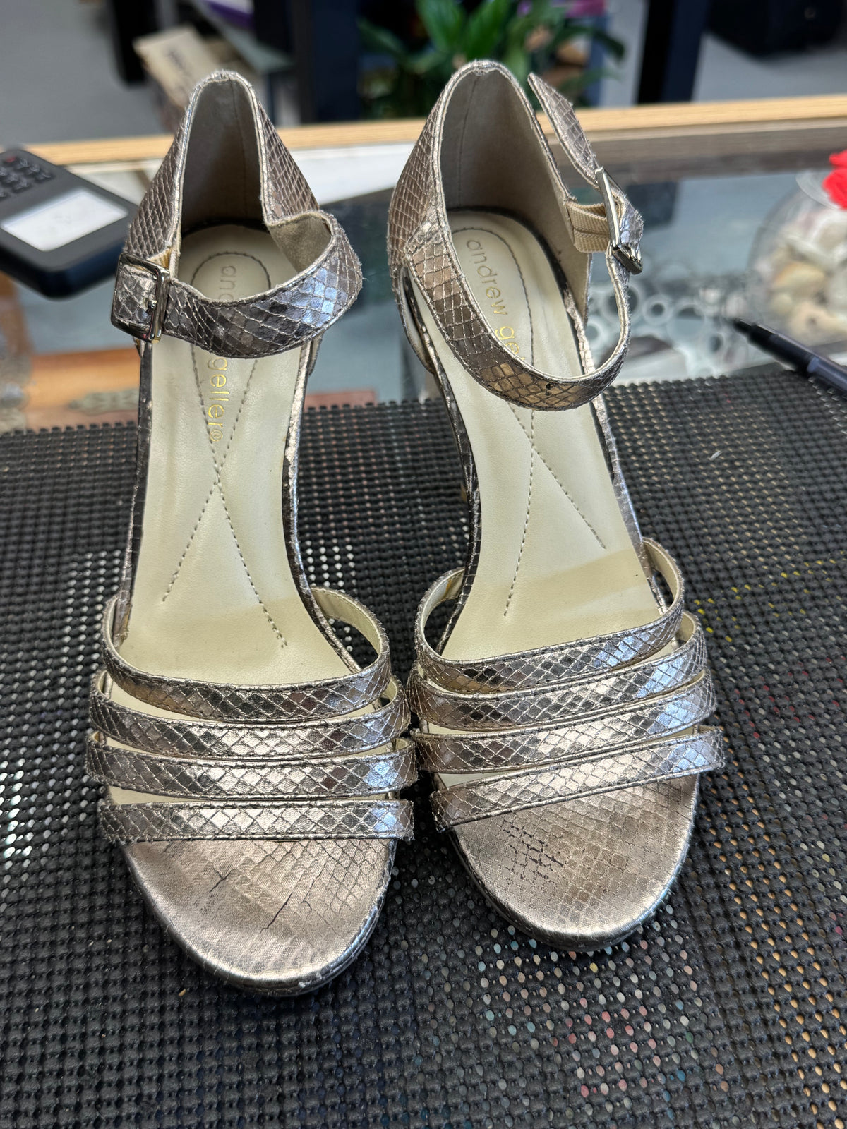 Women's Shoes - 6.5 US Andrew Geller Metallic Sandals