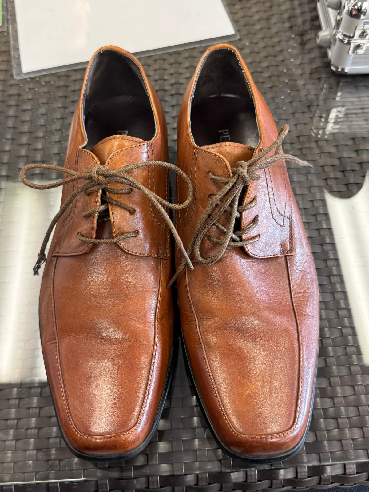 Men's Shoes - Pegabo Cognac Leather Dress Shoe 41 UE (8-8.5 US)