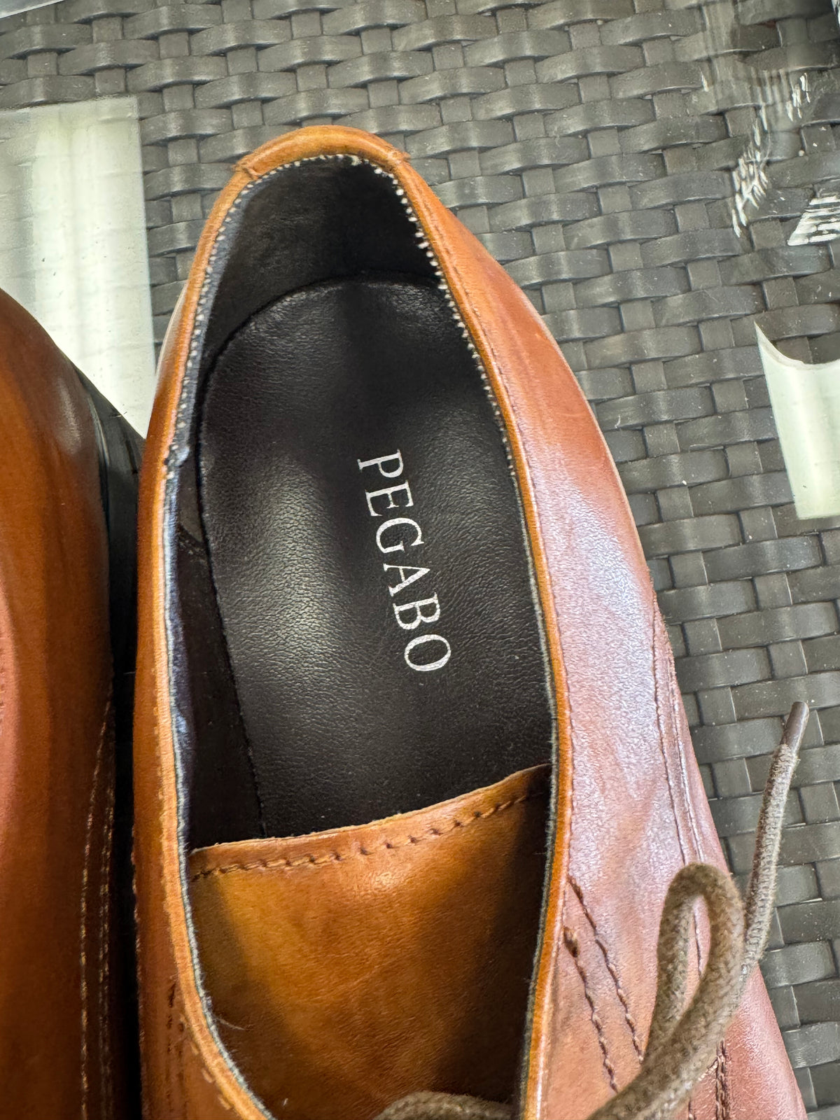 Men's Shoes - Pegabo Cognac Leather Dress Shoe 41 UE (8-8.5 US)