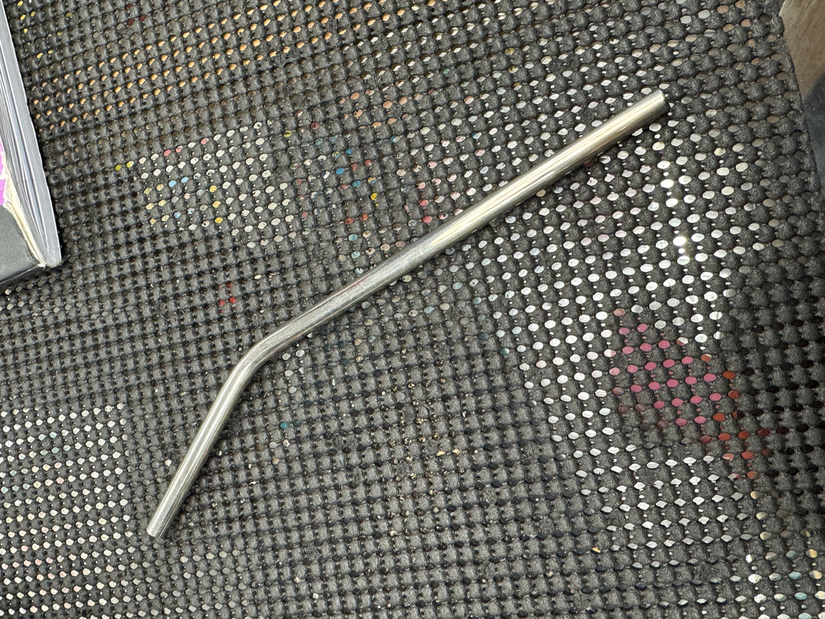 7" Silver Coloured Metal Drinking Straw