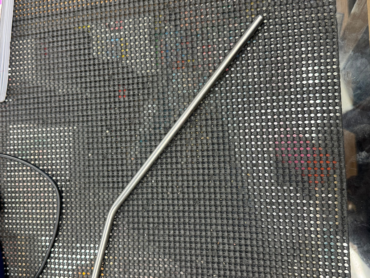 10" Silver Coloured Metal Drinking Straw