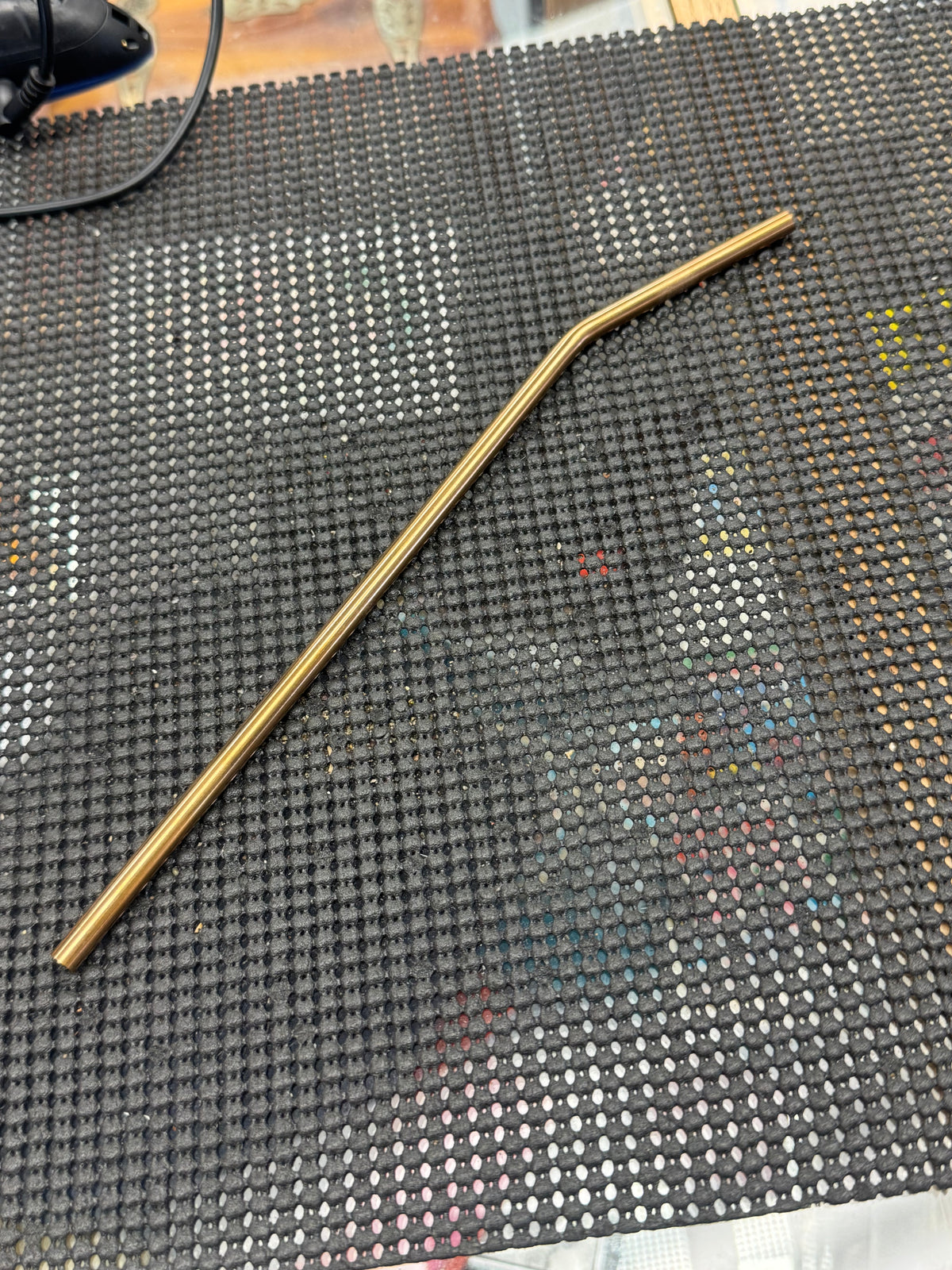 10" Copper Coloured Metal Drinking Straw