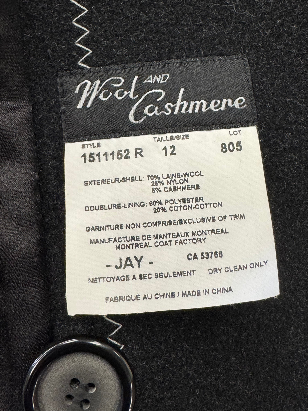 Women's 12 Wool/Cashmere Jacket