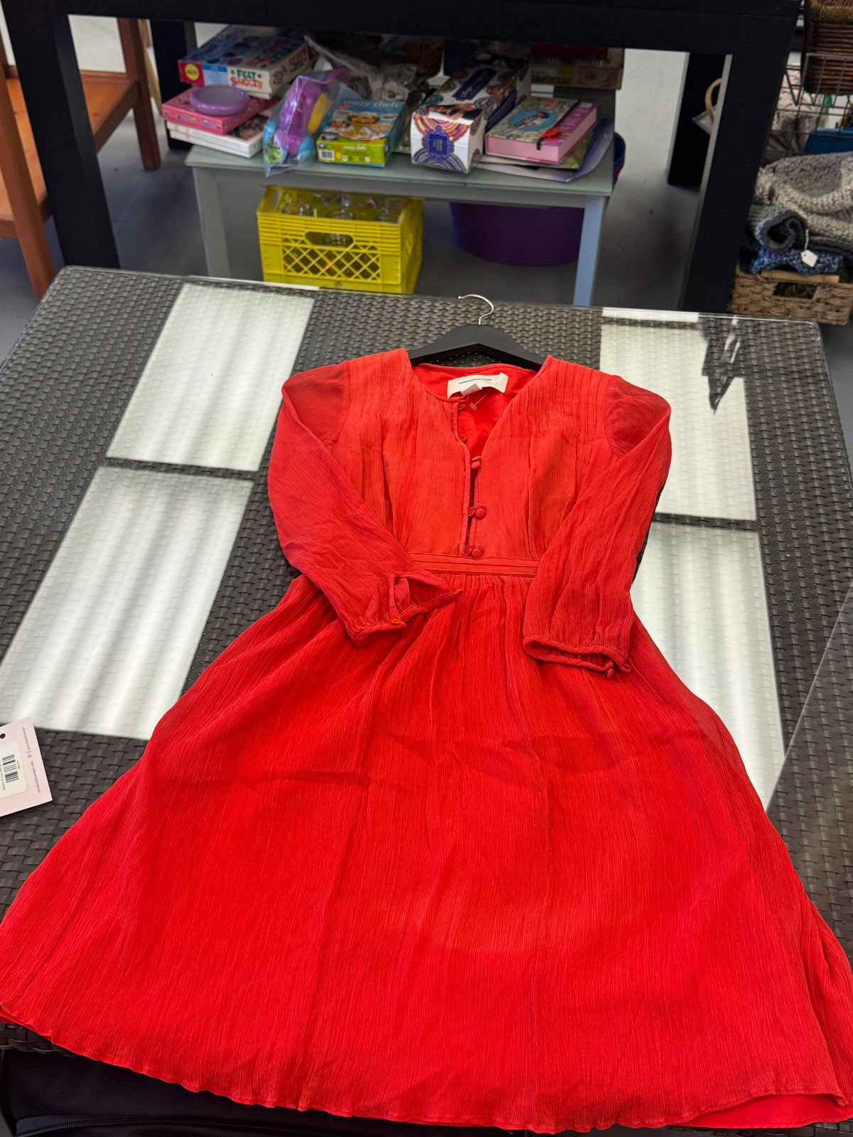 J Crew 00 Red-orange Silk Dress