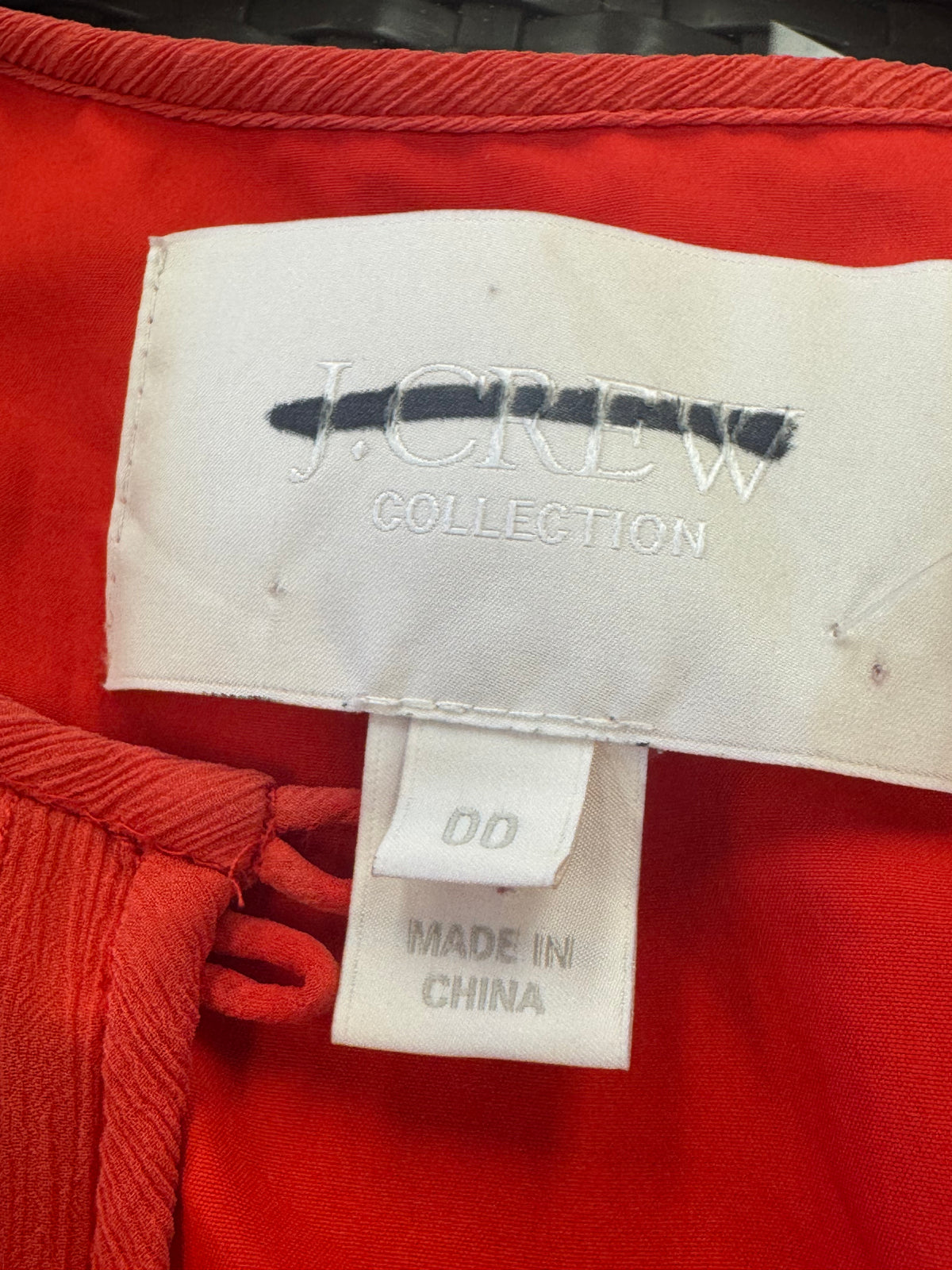 J Crew 00 Red-orange Silk Dress