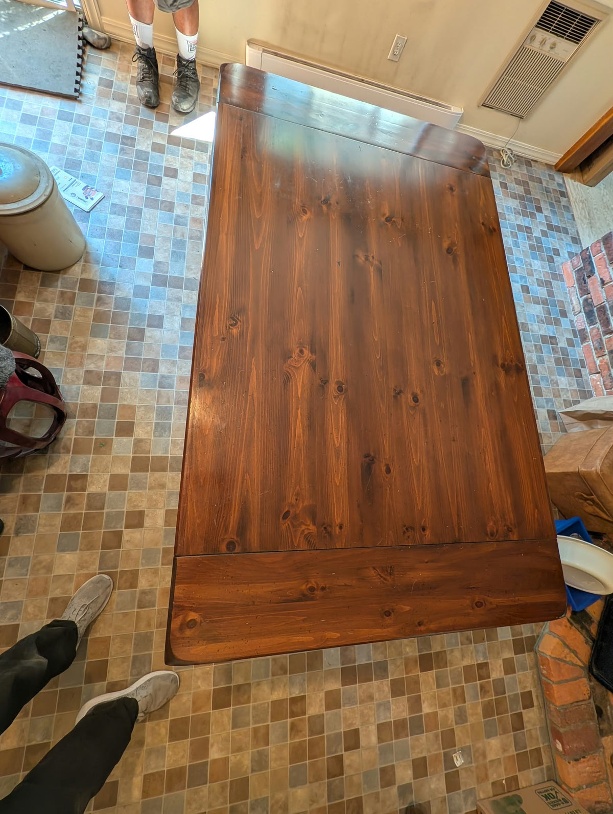 Solid Wood Table with Six Solid Wood Chairs with Table Leaves