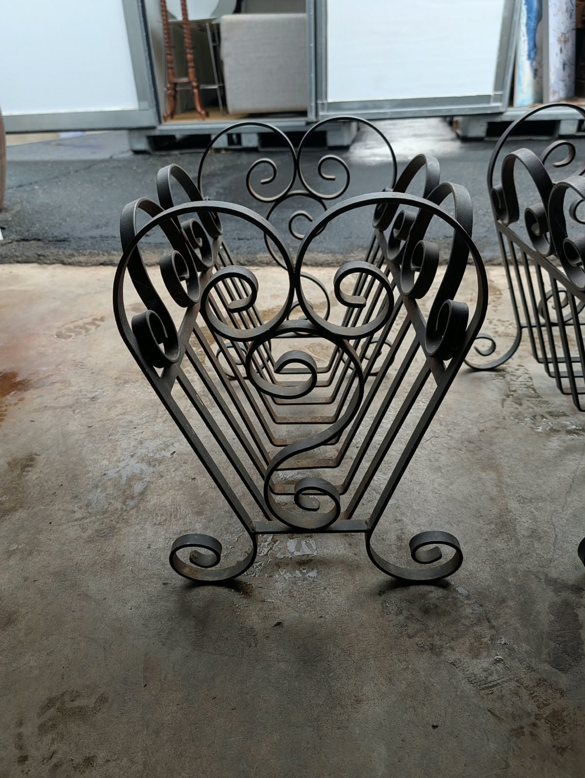 Black Wrought Iron Firewood Holder