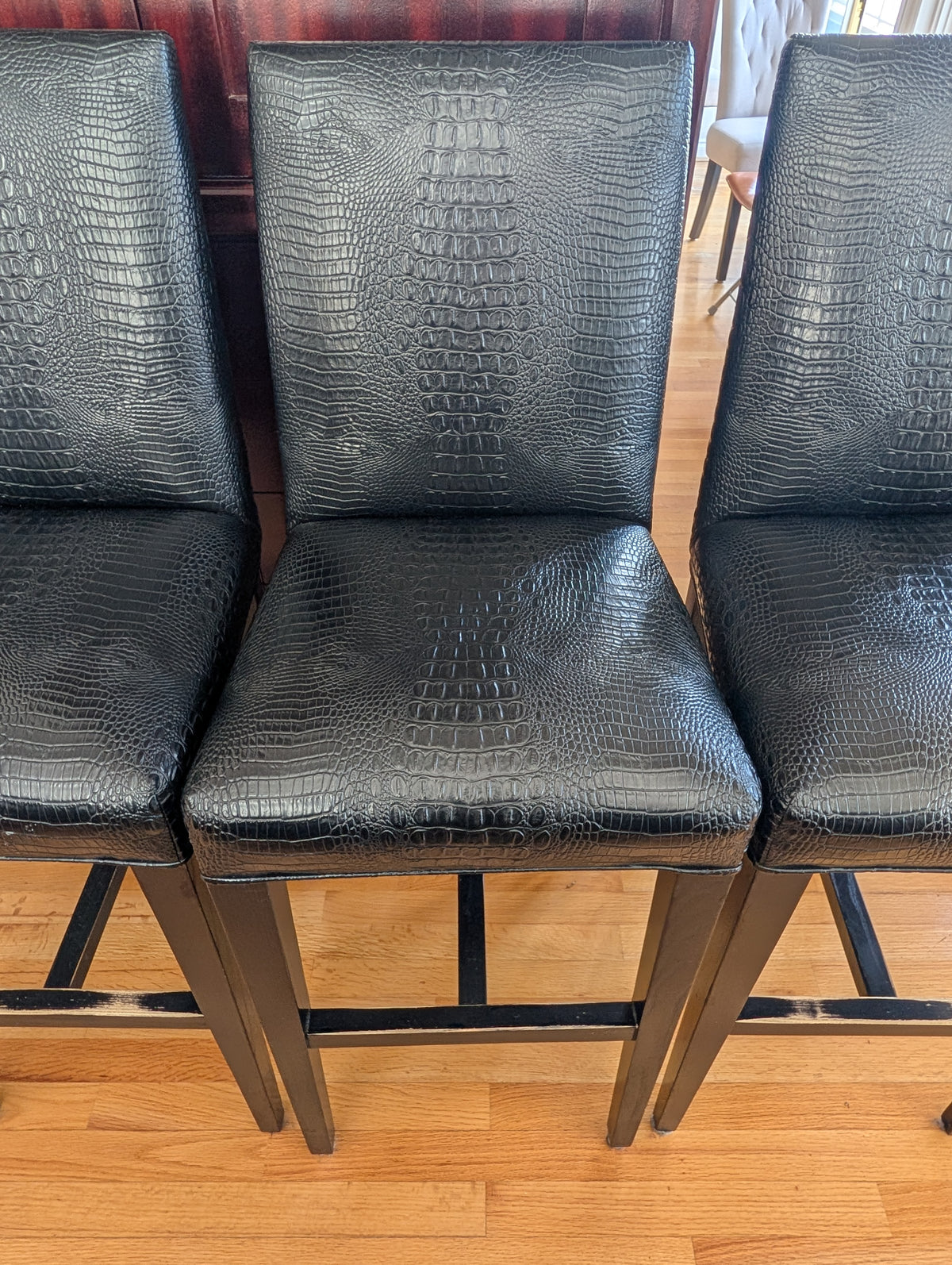 Faux Alligator high chairs