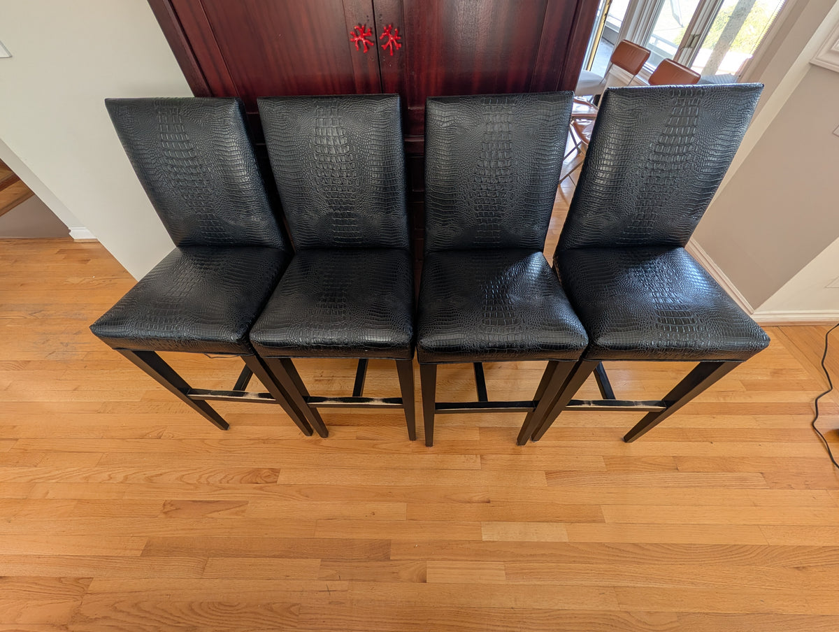 Faux Alligator high chairs