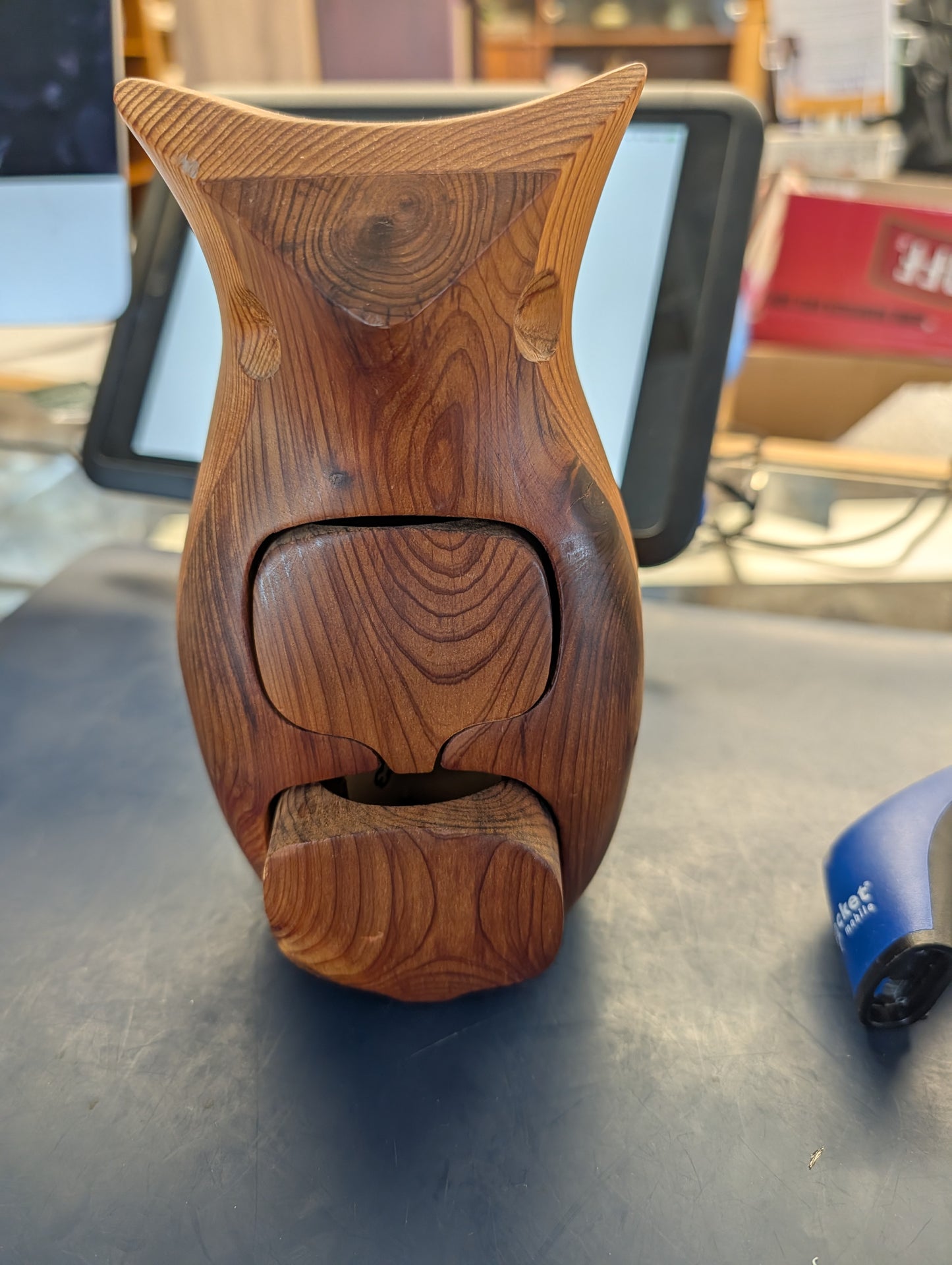 Wood Owl Jewelry sculpture