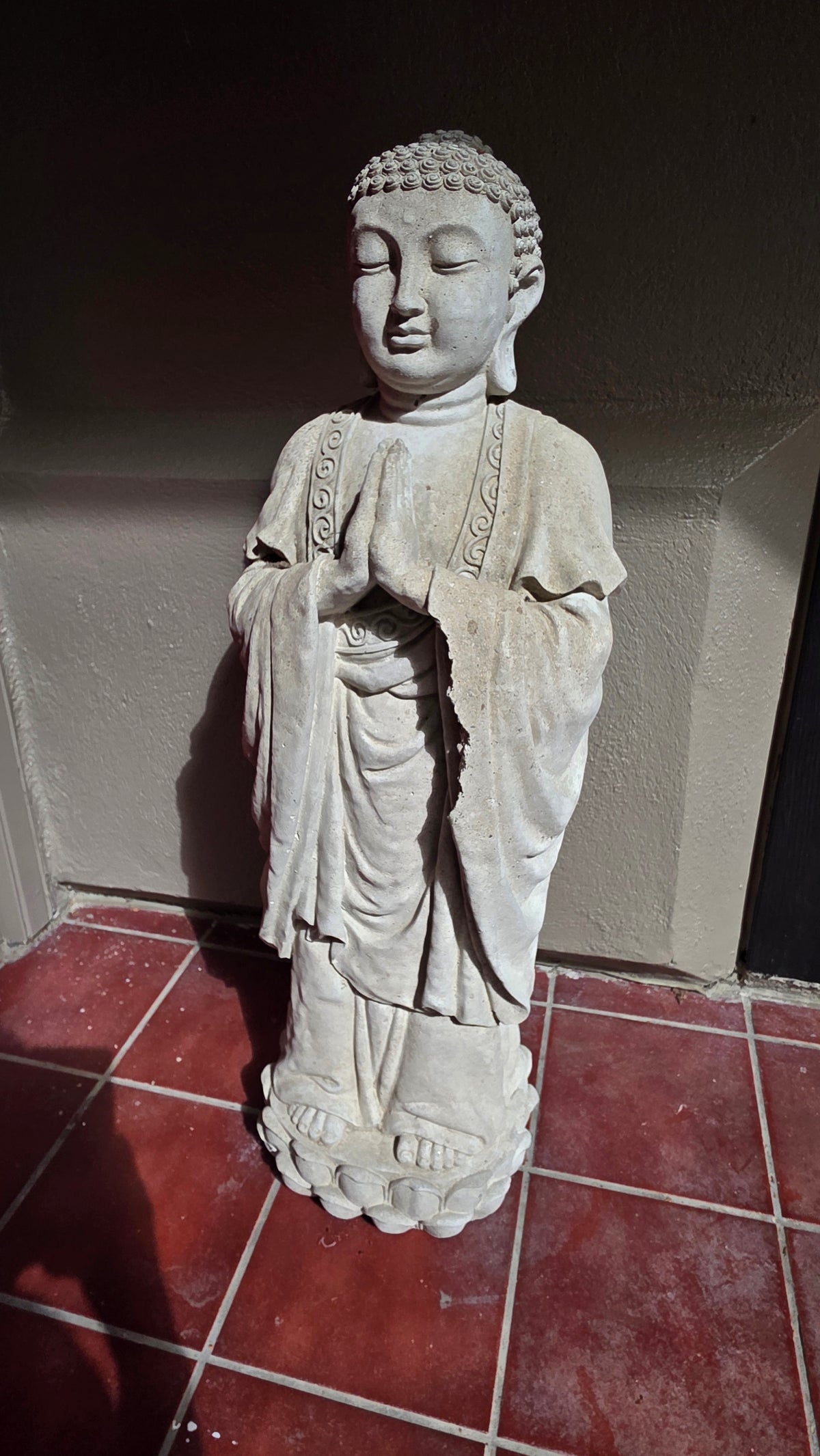 30" tall Standing Buddha statue